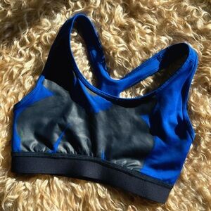 Marimekko Vibrant Blue and Black Sports Bra
